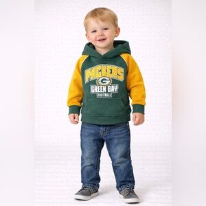 NFL Green Bay Packers Kids Green and Gold Hoodie